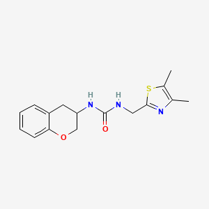 molecular formula C16H19N3O2S B7188716 1-(3,4-dihydro-2H-chromen-3-yl)-3-[(4,5-dimethyl-1,3-thiazol-2-yl)methyl]urea 