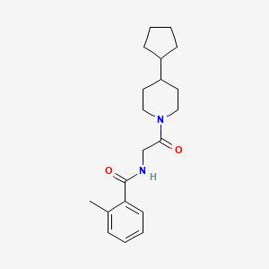 molecular formula C20H28N2O2 B7188768 N-[2-(4-cyclopentylpiperidin-1-yl)-2-oxoethyl]-2-methylbenzamide 