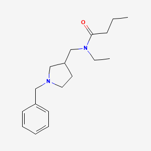 molecular formula C18H28N2O B7188809 N-[(1-benzylpyrrolidin-3-yl)methyl]-N-ethylbutanamide 