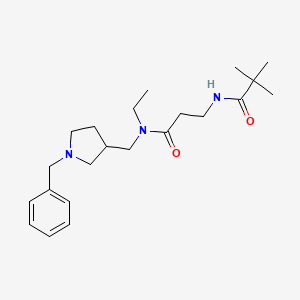 molecular formula C22H35N3O2 B7188821 N-[3-[(1-benzylpyrrolidin-3-yl)methyl-ethylamino]-3-oxopropyl]-2,2-dimethylpropanamide 