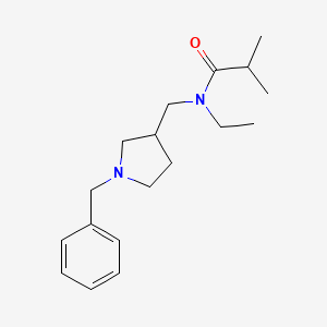molecular formula C18H28N2O B7188826 N-[(1-benzylpyrrolidin-3-yl)methyl]-N-ethyl-2-methylpropanamide 