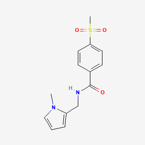 molecular formula C14H16N2O3S B7188874 N-[(1-methylpyrrol-2-yl)methyl]-4-methylsulfonylbenzamide 