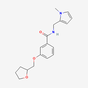 molecular formula C18H22N2O3 B7188877 N-[(1-methylpyrrol-2-yl)methyl]-3-(oxolan-2-ylmethoxy)benzamide 