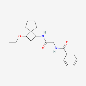 molecular formula C20H28N2O3 B7188887 N-[2-[(3-ethoxyspiro[3.4]octan-1-yl)amino]-2-oxoethyl]-2-methylbenzamide 