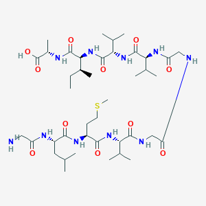 (2S)-2-[[(2S,3S)-2-[[(2S)-2-[[(2S)-2-[[2-[[2-[[(2S)-2-[[(2S)-2-[[(2S)-2-[(2-Aminoacetyl)amino]-4-methylpentanoyl]amino]-4-methylsulfanylbutanoyl]amino]-3-methylbutanoyl]amino]acetyl]amino]acetyl]amino]-3-methylbutanoyl]amino]-3-methylbutanoyl]amino]-3-methylpentanoyl]amino]propanoic acid