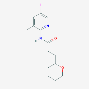 molecular formula C14H19IN2O2 B7188934 N-(5-iodo-3-methylpyridin-2-yl)-3-(oxan-2-yl)propanamide 