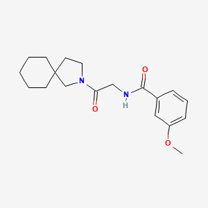 molecular formula C19H26N2O3 B7188965 N-[2-(2-azaspiro[4.5]decan-2-yl)-2-oxoethyl]-3-methoxybenzamide 