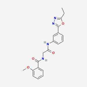 molecular formula C20H20N4O4 B7189037 N-[2-[3-(5-ethyl-1,3,4-oxadiazol-2-yl)anilino]-2-oxoethyl]-2-methoxybenzamide 