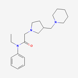 molecular formula C20H31N3O B7189062 N-ethyl-N-phenyl-2-[3-(piperidin-1-ylmethyl)pyrrolidin-1-yl]acetamide 