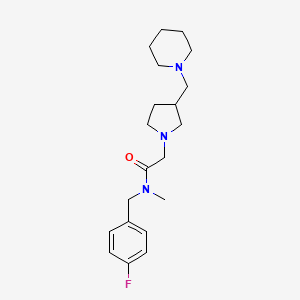 molecular formula C20H30FN3O B7189070 N-[(4-fluorophenyl)methyl]-N-methyl-2-[3-(piperidin-1-ylmethyl)pyrrolidin-1-yl]acetamide 