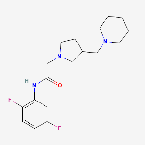 molecular formula C18H25F2N3O B7189074 N-(2,5-difluorophenyl)-2-[3-(piperidin-1-ylmethyl)pyrrolidin-1-yl]acetamide 
