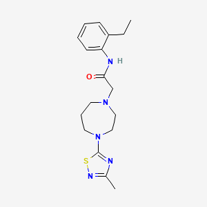 molecular formula C18H25N5OS B7189157 N-(2-ethylphenyl)-2-[4-(3-methyl-1,2,4-thiadiazol-5-yl)-1,4-diazepan-1-yl]acetamide 