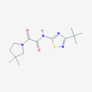 molecular formula C14H22N4O2S B7189205 N-(3-tert-butyl-1,2,4-thiadiazol-5-yl)-2-(3,3-dimethylpyrrolidin-1-yl)-2-oxoacetamide 
