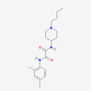 molecular formula C18H26IN3O2 B7189228 N-(1-butylpiperidin-4-yl)-N'-(4-iodo-2-methylphenyl)oxamide 