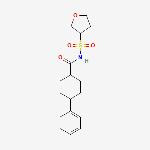 molecular formula C17H23NO4S B7189238 N-(oxolan-3-ylsulfonyl)-4-phenylcyclohexane-1-carboxamide 