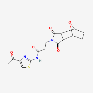 molecular formula C16H17N3O5S B7189268 N-(4-acetyl-1,3-thiazol-2-yl)-3-(1,3-dioxo-3a,4,5,6,7,7a-hexahydro-4,7-epoxyisoindol-2-yl)propanamide 