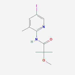 molecular formula C11H15IN2O2 B7189342 N-(5-iodo-3-methylpyridin-2-yl)-2-methoxy-2-methylpropanamide 