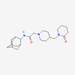 molecular formula C23H37N3O2 B7189357 N-(2-adamantyl)-2-[4-[(2-oxopiperidin-1-yl)methyl]piperidin-1-yl]acetamide 