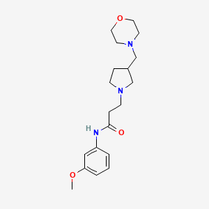 molecular formula C19H29N3O3 B7189382 N-(3-methoxyphenyl)-3-[3-(morpholin-4-ylmethyl)pyrrolidin-1-yl]propanamide 