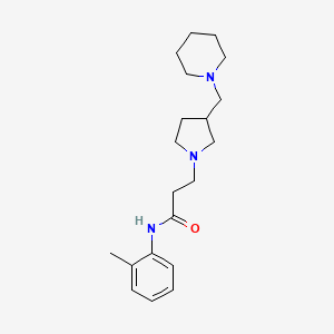 molecular formula C20H31N3O B7189400 N-(2-methylphenyl)-3-[3-(piperidin-1-ylmethyl)pyrrolidin-1-yl]propanamide 