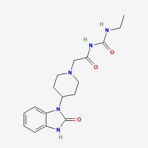 molecular formula C17H23N5O3 B7189459 N-(ethylcarbamoyl)-2-[4-(2-oxo-3H-benzimidazol-1-yl)piperidin-1-yl]acetamide 