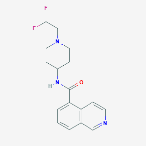 molecular formula C17H19F2N3O B7189471 N-[1-(2,2-difluoroethyl)piperidin-4-yl]isoquinoline-5-carboxamide 