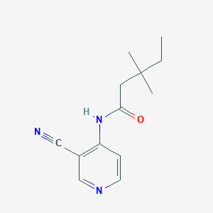 molecular formula C13H17N3O B7189474 N-(3-cyanopyridin-4-yl)-3,3-dimethylpentanamide 