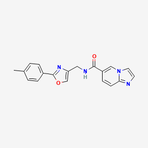 molecular formula C19H16N4O2 B7189655 N-[[2-(4-methylphenyl)-1,3-oxazol-4-yl]methyl]imidazo[1,2-a]pyridine-6-carboxamide 
