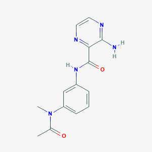 molecular formula C14H15N5O2 B7189669 N-[3-[acetyl(methyl)amino]phenyl]-3-aminopyrazine-2-carboxamide 