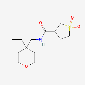 molecular formula C13H23NO4S B7189681 N-[(4-ethyloxan-4-yl)methyl]-1,1-dioxothiolane-3-carboxamide 