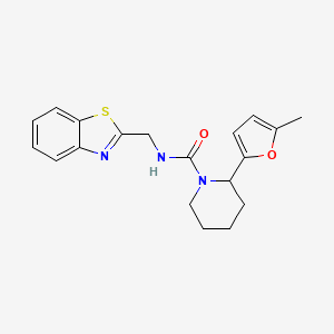 molecular formula C19H21N3O2S B7189693 N-(1,3-benzothiazol-2-ylmethyl)-2-(5-methylfuran-2-yl)piperidine-1-carboxamide 