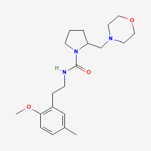 molecular formula C20H31N3O3 B7189696 N-[2-(2-methoxy-5-methylphenyl)ethyl]-2-(morpholin-4-ylmethyl)pyrrolidine-1-carboxamide 