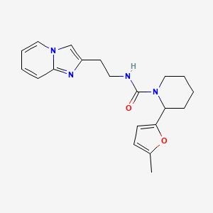 molecular formula C20H24N4O2 B7189748 N-(2-imidazo[1,2-a]pyridin-2-ylethyl)-2-(5-methylfuran-2-yl)piperidine-1-carboxamide 