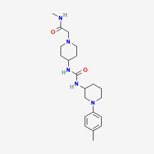 molecular formula C21H33N5O2 B7189761 N-methyl-2-[4-[[1-(4-methylphenyl)piperidin-3-yl]carbamoylamino]piperidin-1-yl]acetamide 