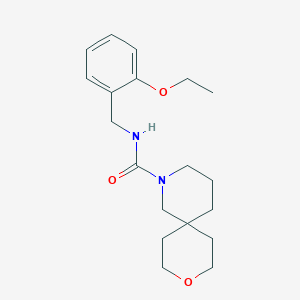 molecular formula C19H28N2O3 B7189790 N-[(2-ethoxyphenyl)methyl]-9-oxa-2-azaspiro[5.5]undecane-2-carboxamide 