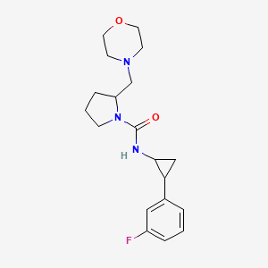 molecular formula C19H26FN3O2 B7189821 N-[2-(3-fluorophenyl)cyclopropyl]-2-(morpholin-4-ylmethyl)pyrrolidine-1-carboxamide 