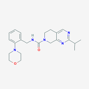 molecular formula C22H29N5O2 B7189824 N-[(2-morpholin-4-ylphenyl)methyl]-2-propan-2-yl-6,8-dihydro-5H-pyrido[3,4-d]pyrimidine-7-carboxamide 