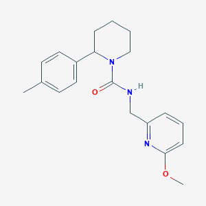 molecular formula C20H25N3O2 B7189862 N-[(6-methoxypyridin-2-yl)methyl]-2-(4-methylphenyl)piperidine-1-carboxamide 