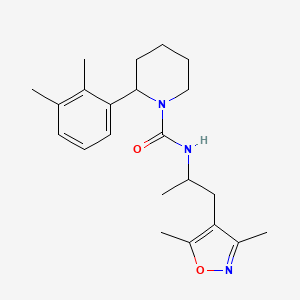 molecular formula C22H31N3O2 B7189920 N-[1-(3,5-dimethyl-1,2-oxazol-4-yl)propan-2-yl]-2-(2,3-dimethylphenyl)piperidine-1-carboxamide 