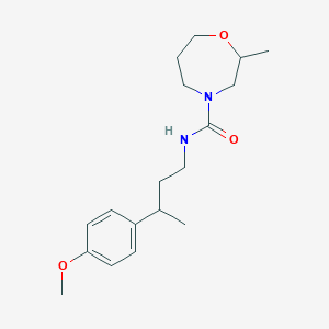 molecular formula C18H28N2O3 B7189936 N-[3-(4-methoxyphenyl)butyl]-2-methyl-1,4-oxazepane-4-carboxamide 