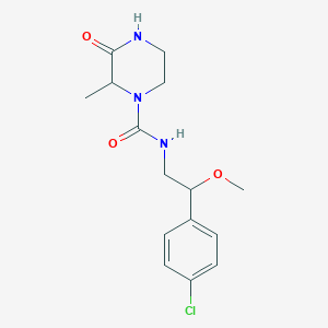 molecular formula C15H20ClN3O3 B7189951 N-[2-(4-chlorophenyl)-2-methoxyethyl]-2-methyl-3-oxopiperazine-1-carboxamide 