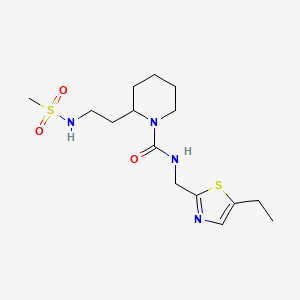 molecular formula C15H26N4O3S2 B7189976 N-[(5-ethyl-1,3-thiazol-2-yl)methyl]-2-[2-(methanesulfonamido)ethyl]piperidine-1-carboxamide 