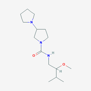 molecular formula C15H29N3O2 B7189994 N-(2-methoxy-3-methylbutyl)-3-pyrrolidin-1-ylpyrrolidine-1-carboxamide 