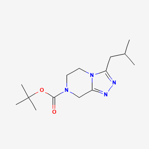 molecular formula C14H24N4O2 B7190027 tert-butyl 3-(2-methylpropyl)-6,8-dihydro-5H-[1,2,4]triazolo[4,3-a]pyrazine-7-carboxylate 