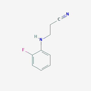 molecular formula C9H9FN2 B071901 3-((2-Fluorophenyl)amino)propanenitrile CAS No. 192811-51-1
