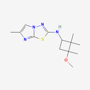 molecular formula C13H20N4OS B7190174 N-(3-methoxy-2,2,3-trimethylcyclobutyl)-6-methylimidazo[2,1-b][1,3,4]thiadiazol-2-amine 