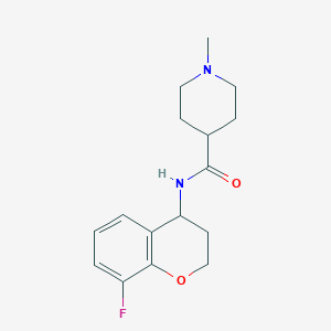 molecular formula C16H21FN2O2 B7190427 N-(8-fluoro-3,4-dihydro-2H-chromen-4-yl)-1-methylpiperidine-4-carboxamide 