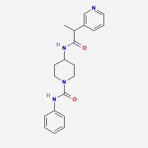molecular formula C20H24N4O2 B7190471 N-phenyl-4-(2-pyridin-3-ylpropanoylamino)piperidine-1-carboxamide 