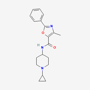 molecular formula C19H23N3O2 B7190475 N-(1-cyclopropylpiperidin-4-yl)-4-methyl-2-phenyl-1,3-oxazole-5-carboxamide 