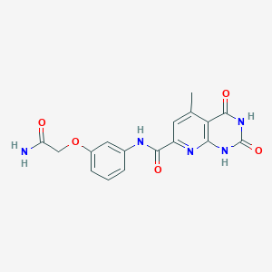 molecular formula C17H15N5O5 B7190484 N-[3-(2-amino-2-oxoethoxy)phenyl]-5-methyl-2,4-dioxo-1H-pyrido[2,3-d]pyrimidine-7-carboxamide 